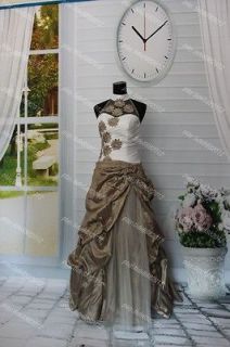 charming taffeta tulle flower weding dress ball bridesmaid party proms 