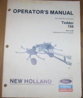 New Holland Model 156 Hay Tedder Operators Manual