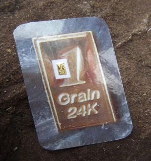 GRAIN GR 24K PURE 999.9 FINE GOLD BULLION PROFESSIONALLY MINTED 