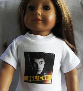JUSTIN BIEBER BELIEVE T Shirt for American Girl 18 doll
