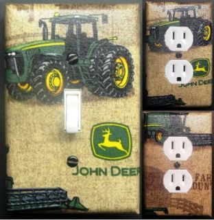 John Deere light switch outlet covers wall plate kid room decor custom 