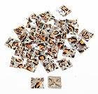 130 pcs. 10mm Square Patterned Acrylic Button Flatback Rhinestones 