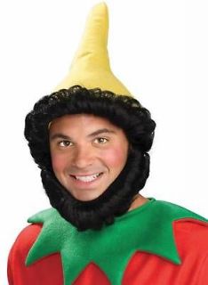 yellow hat beard wig costume unisex elf pixie dwarf adult costume 