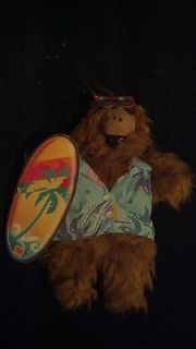 ALF Hand Puppet Surf Hawaiian BURGER KING w/ Shirt Glasses Surf Board 