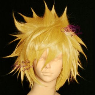 Kingdom Hearts Roxas Short Yellow Blonde Anime Cosplay Hair Wig