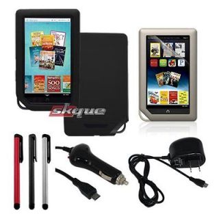 Newly listed Black Skin Case+Car Wall Charger+Film Protector+3X Stylus 
