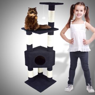 Deluxe 53 Cat Tower Tree w Condo Scratcher Furniture Kitten House 