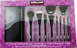 Kirkland Signature Brush Designer Bag Brush Black NIB 10 Piece 