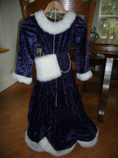 SNOW PRINCESS velvet dress costume girls small 4 6 queen angel pagent 