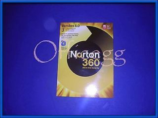 Norton 360 Version 5.0 All In One For Up to 3 PCs UPDATE TO V.6