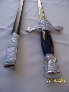 KNIGHTS OF COLUMBUS   K of C Silver Sword, Black Handle NEW