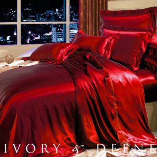   NEW VIVID RED SILK/SATIN KING Size Doona Duvet Quilt Cover Hotel Linen