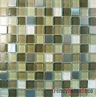   Stainless Steel Brown Glass Mosaic Tile backsplash Kitchen wall sink