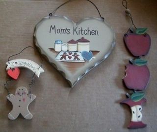   Heart Sign GINGERBREAD APPLE 3 pc Signs C Store 4 KITCHEN Decor
