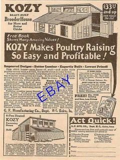 1929 KOZY CHICKEN BROODER HOUSE PIG FARROWING EXIRA IA