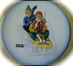   ROCKWELL SLED FIRST ISSUE DOWNHILL RACER Numbered collector PLATE