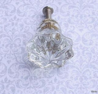 Glass Cabinet Knobs Drawer Pulls Set Of 3 Crystal Hardware Vintage 