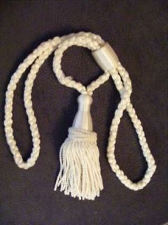 GOLD OR IVORY SATIN CORDED CURTAIN TASSELS TIEBACKS YOUR CHOICE