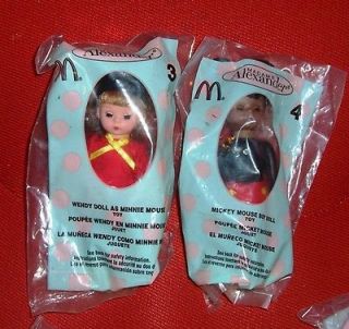 McDonalds Madame Alexander Dolls NIP AA #4 Mickey & #3 Minnie Mouse 