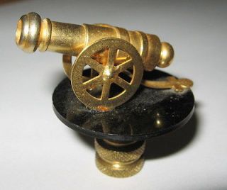 Miniature Brass Cannon Lamp Finial, lamp topper, new