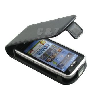 New Leather Case Pouch + LCD Film For NOKIA C6 01 a
