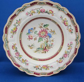 Rimmed Soup Bowls Grindley Royal Petal CONNAUGHT Maroon Flowers 