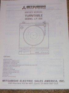 Mitsubishi LT 155 Turntable Service Manual/Parts List
