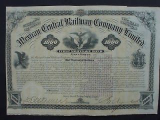 Mexico Republica Mexicana Gold Bond 1000$, 1881