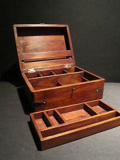   Antique Vintage Style Document Travel Writing Wood Desk Box Scribe