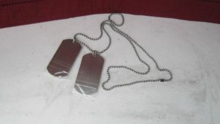 ARMY STYLE DOG TAG NECKLACE   SET   ENGRAVABLE   HEAVY DUTY WITH CHAIN 