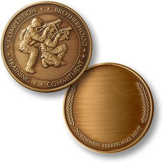   Wreath Bronze Antique Law Enforcement Challenge Coin (Engravable