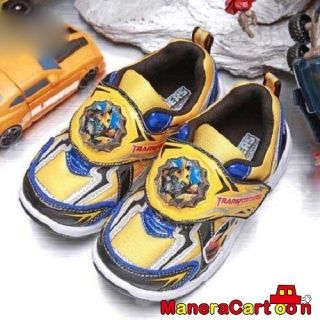 TRANSFORMERS Boys Kid LIGHT UP Sneakers Shoes LED Yellow TF5132