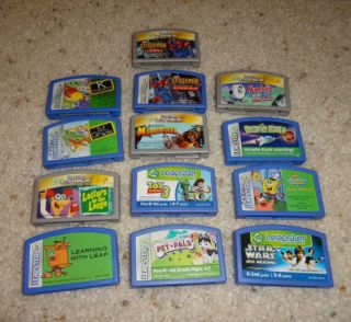 Leapster and L Max Game Lot 13 SpiderMan,Toy Story 3, Madagascar, etc.