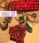 BETSEY JOHNSON Jewelry Pind rose horseshoe necklace leaf come gift box 