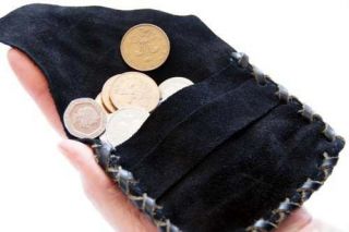   Larp/SCA/Pagan/Re enactment Leather tuck in MONEY/DICE POUCH/BAG/PURSE