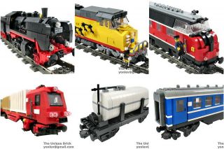 Lego Custom Train Collection PDF  Instructions [city steam locomotive 