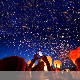 6pcs STYLES WISHING LANTERNS CHINESE PAPER SKY FIRE FLOATING LAMP 