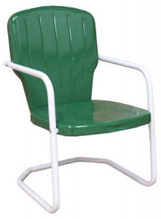   Mfg SMCGRN Skylark Green 1950s Retro Styled Metal Lawn Porch Chair