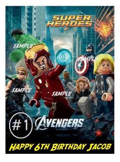 Lego Avengers Edible Cake/Cupcake/C​ookie Toppers
