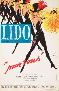 Original Vintage Poster Gruau Pour Vous Lido French Showgirls 1960s 