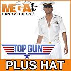 Top Gun Fancy Dress Captain Uniform Mens 80s Costume
