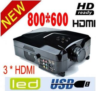  USB Multimedia VIDEO Projector HD LED Projector 1080P for TV DVD Game