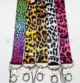 Free 5PCS Leopard Fashion LANYARD mobile phone chain KEYS Neck straps 
