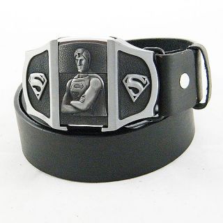 VTG 3D Superman Superhero Mens Belt Buckle Lighter Women leather Waist 