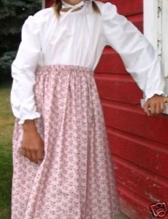   old fashioned Historical Pioneer prairie skirt choose size & color