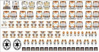Lego Star Wars 212th Troopers Clone minifigure decals episode 3 