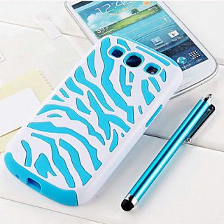 Zebra Combo Hybrid Hard Case Silicone Cover For Samsung galaxy SIII S3 