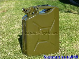 Nato Green Jerry Can / Portable Fuel Gas Tank 20L 5 Gallon w/ Spout 