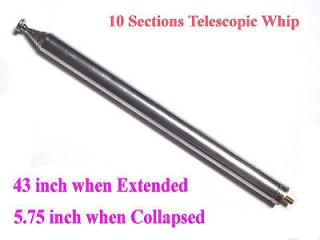 43 inches Long Telescopic Antenna Whip Ham Radio Project RC toy Radio 