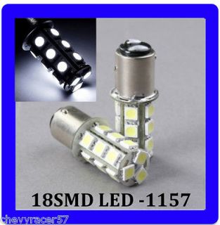 WHITE LED #1157 TAIL LIGHT BRAKE STOP TURN SIGNAL LAMPS BULBS PAIR 12V 